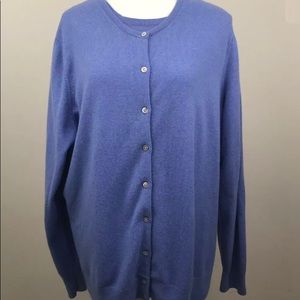 Lands End Blue 100% Cashmere Sweater Set